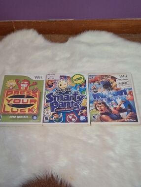 Wii 3 Games, Press Your Luck, Wipeout, & Smarty Pants